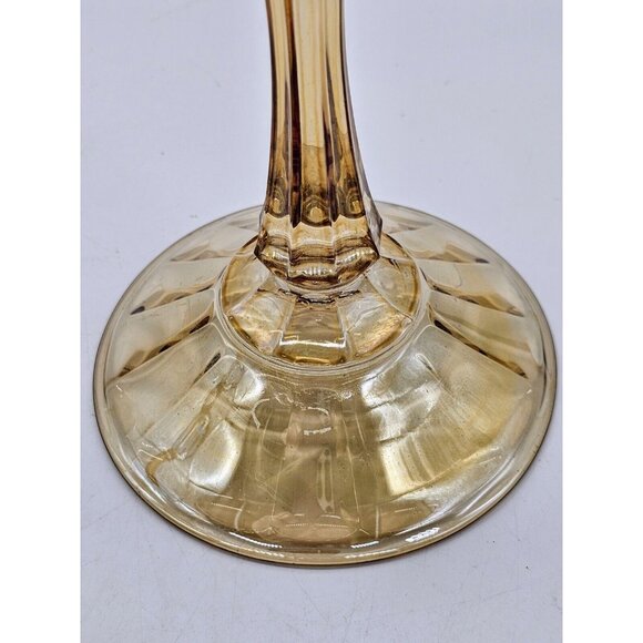 Elegant Yellow And Clear Pair Crystal Candlestick Holders Vintage Holidays Boho - Picture 3 of 10